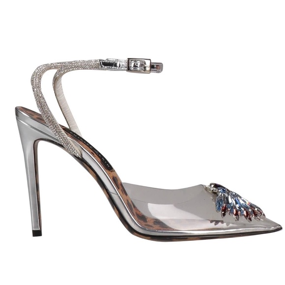 NEW PHILIPP PLEIN Decollete Silver Crystal Clear PVC  Skull High Heels EU 39 - Picture 5 of 7